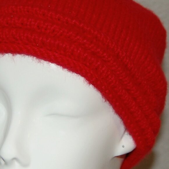 NEW Handmade Bright Red Cap, Women Size OS - Picture 11 of 12